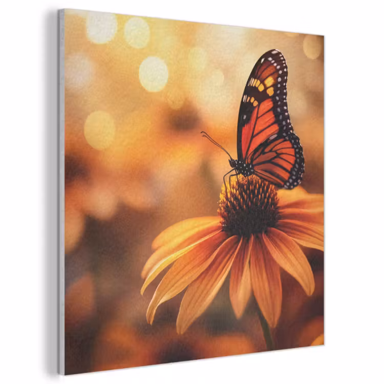 Acoustic Felt - Butterfly - Flowers - Orange — 1