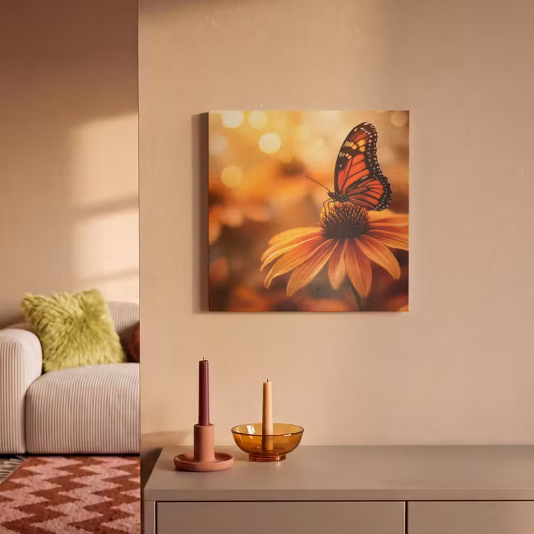 Acoustic Felt - Butterfly - Flowers - Orange — 2