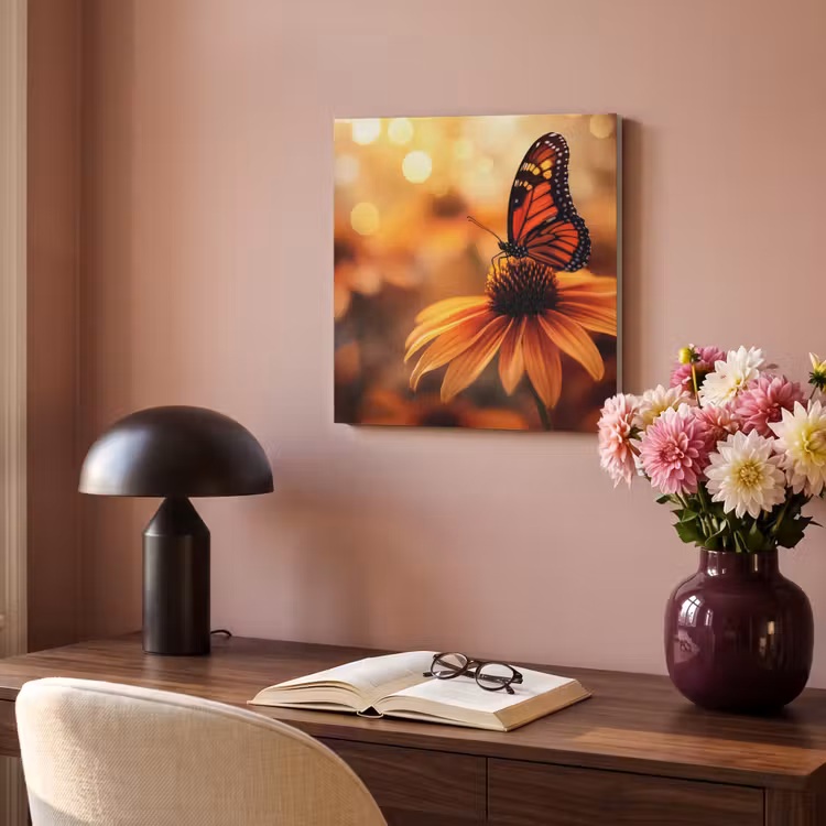 Acoustic Felt - Butterfly - Flowers - Orange — 4