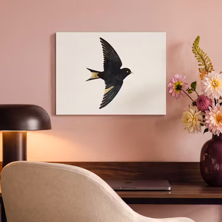Acoustic Felt - Black swallow - Gold accents - Light background — 4