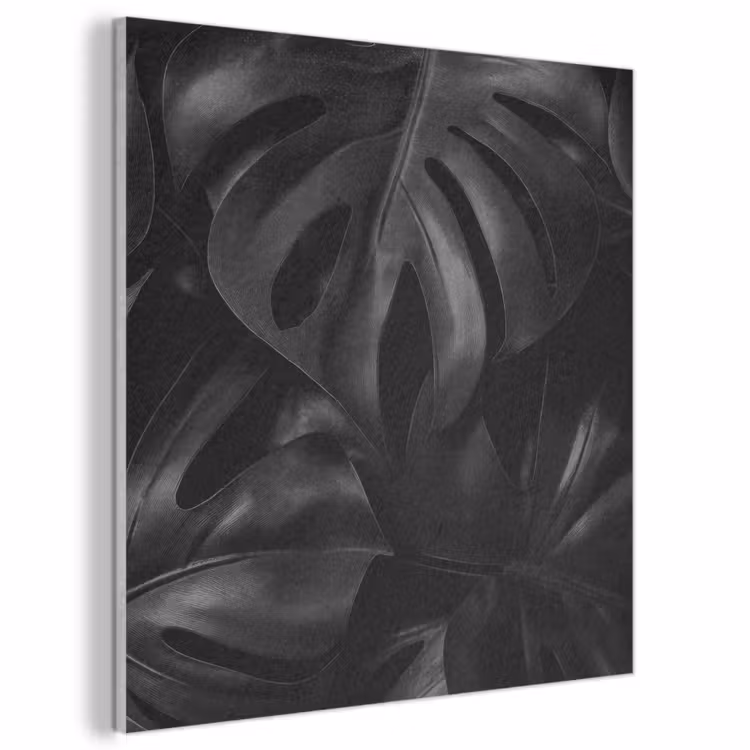Acoustic Felt - Black - Monstera - Leaves — 1