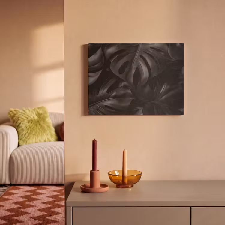 Acoustic Felt - Black - Monstera - Leaves — 2
