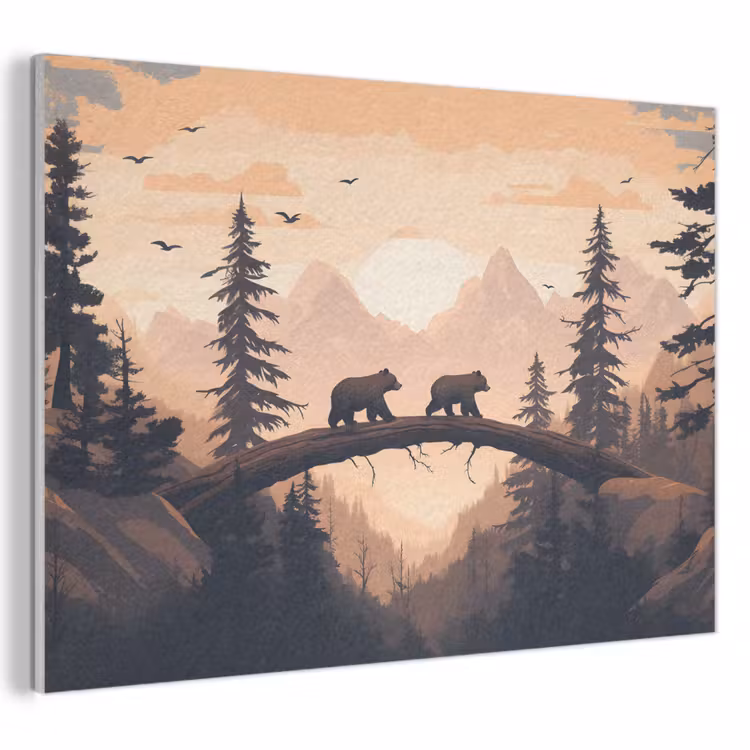 Acoustic Felt - Bears - Trees - Landscape - Sunset — 1
