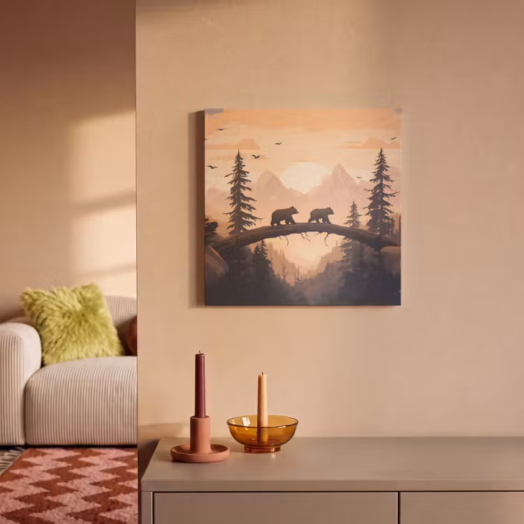 Acoustic Felt - Bears - Trees - Landscape - Sunset — 2