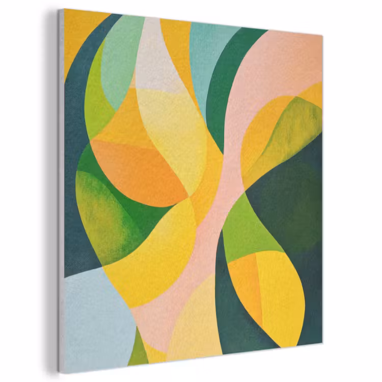 Acoustic Felt - Abstract - Yellow - Pink - Green — 1