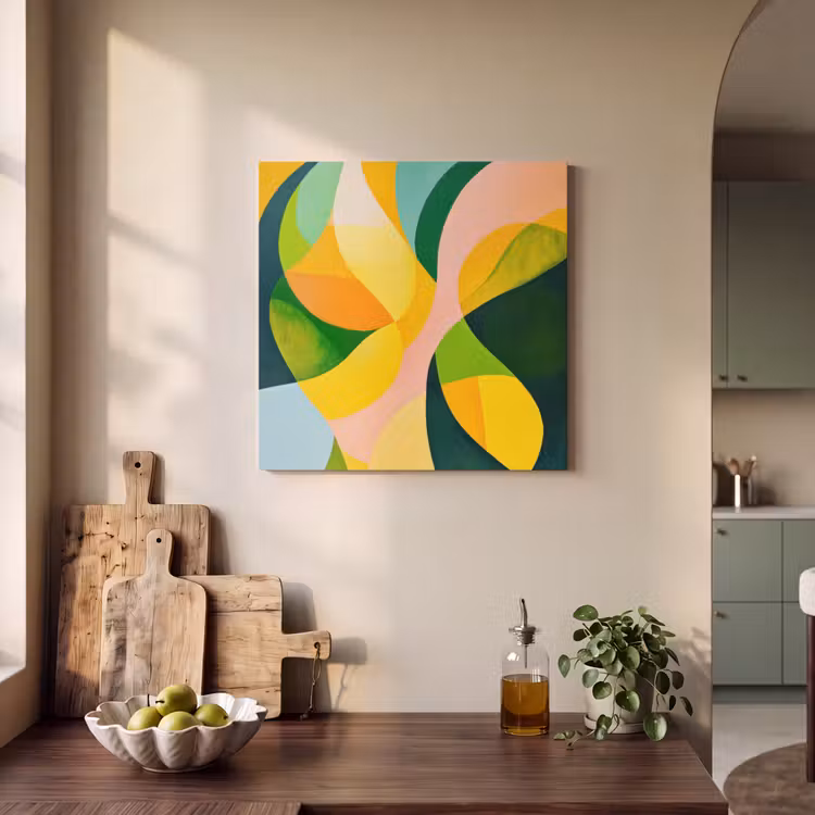 Acoustic Felt - Abstract - Yellow - Pink - Green — 3