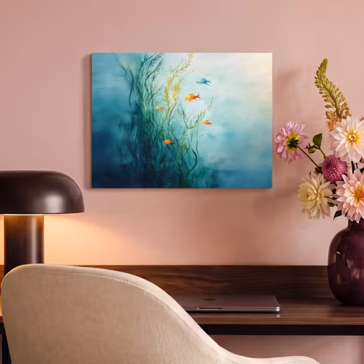 Acoustic Felt - Aquatic plants - Fish - Colorful - Water — 4