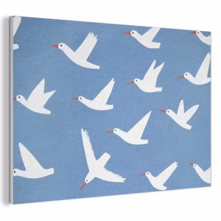 Acoustic Felt - Birds - White - Pattern — 1