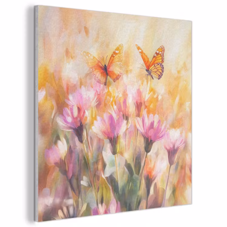 Acoustic Felt - Butterflies - Orange - Flowers — 1
