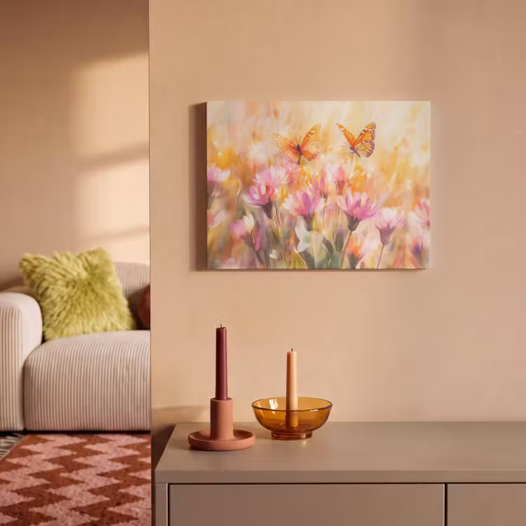 Acoustic Felt - Butterflies - Orange - Flowers — 2