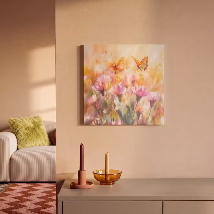 Acoustic Felt - Butterflies - Orange - Flowers — 2