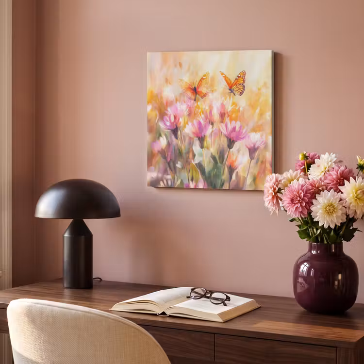 Acoustic Felt - Butterflies - Orange - Flowers — 4