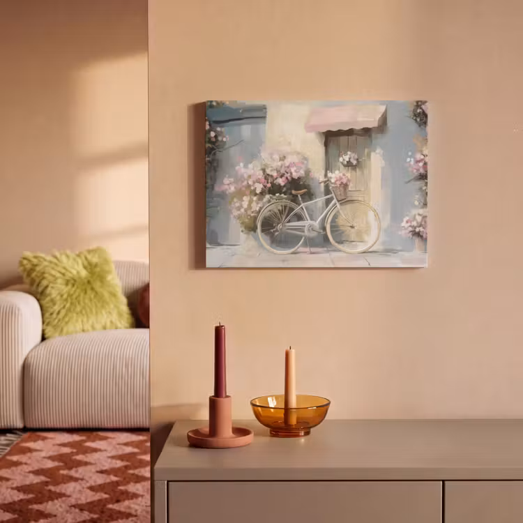 Acoustic Felt - Bicycle - Pastel colors - Flowers — 2