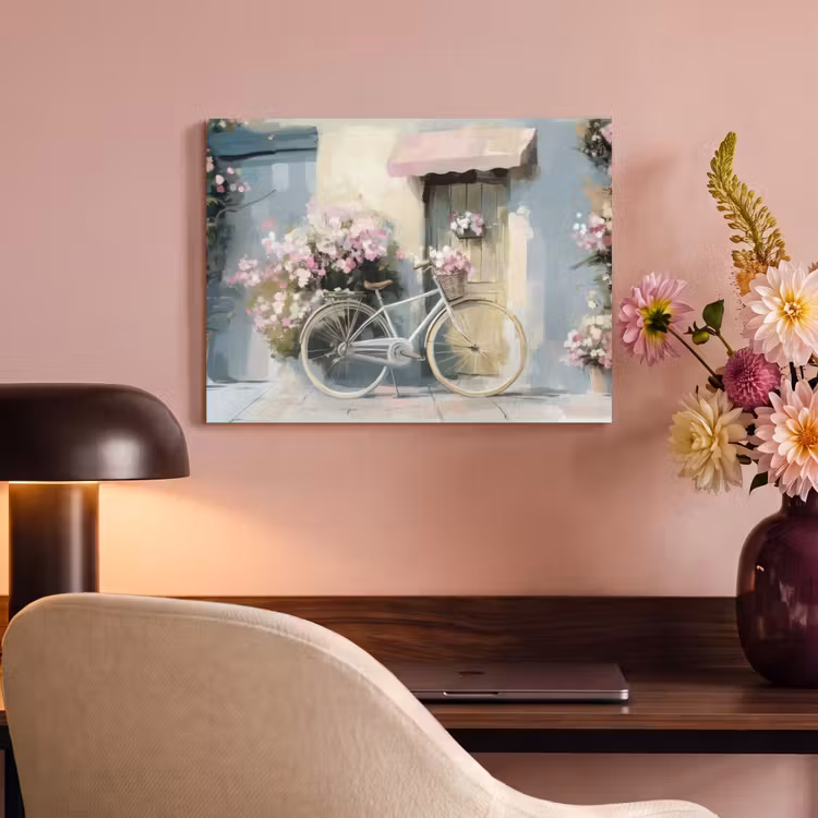 Acoustic Felt - Bicycle - Pastel colors - Flowers — 4