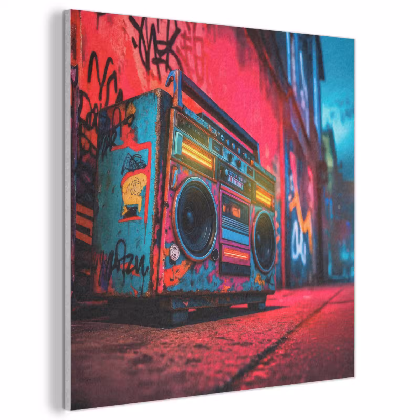 Acoustic Felt - Boombox - Red - Graffiti - Neon — 1