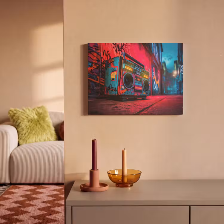 Acoustic Felt - Boombox - Red - Graffiti - Neon — 2