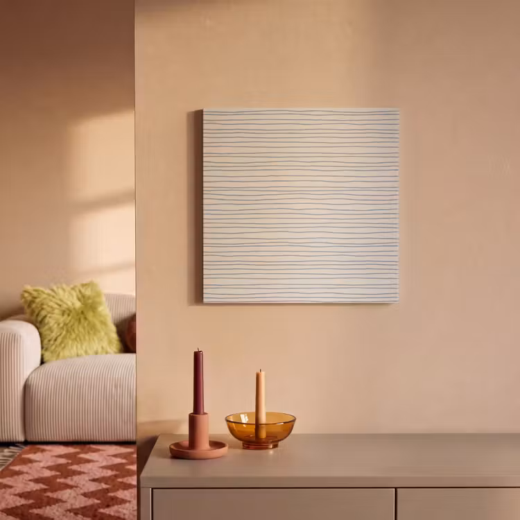 Acoustic Felt - Blue - Stripes - Beige — 2