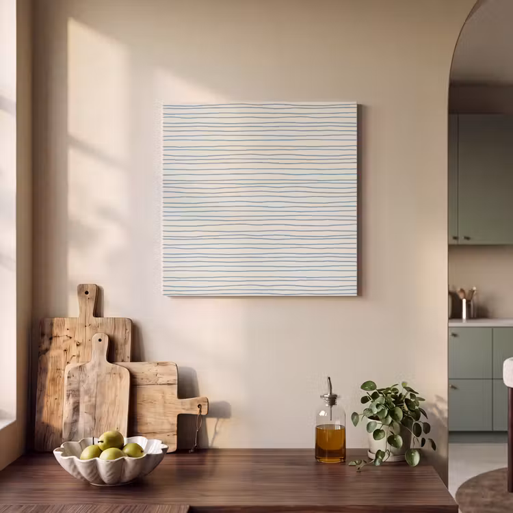 Acoustic Felt - Blue - Stripes - Beige — 3