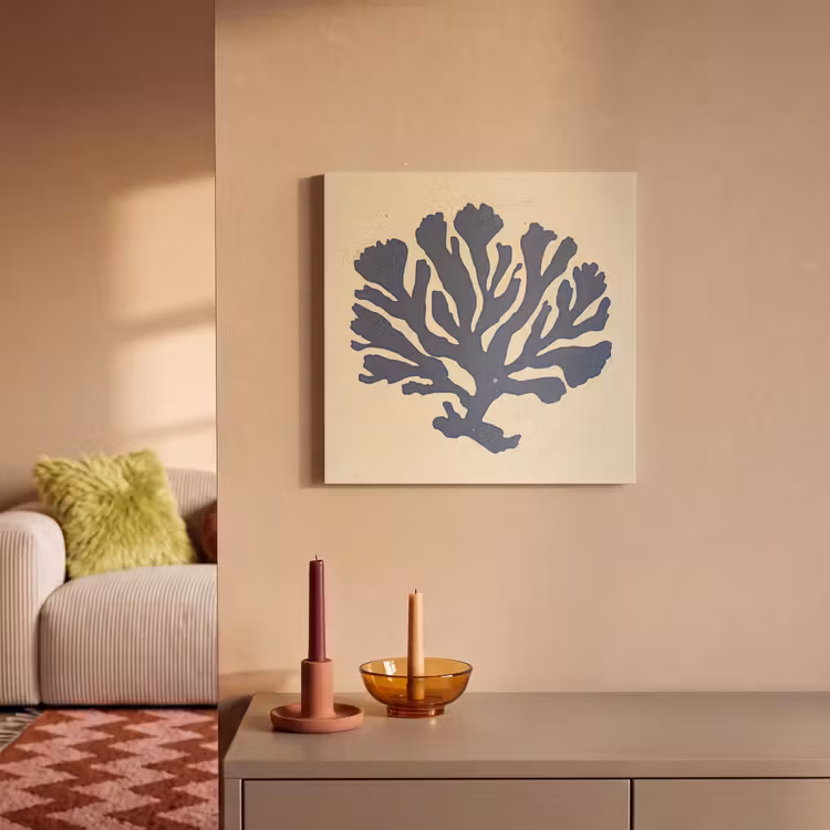 Acoustic Felt - Blue coral - Branching - Beige — 2