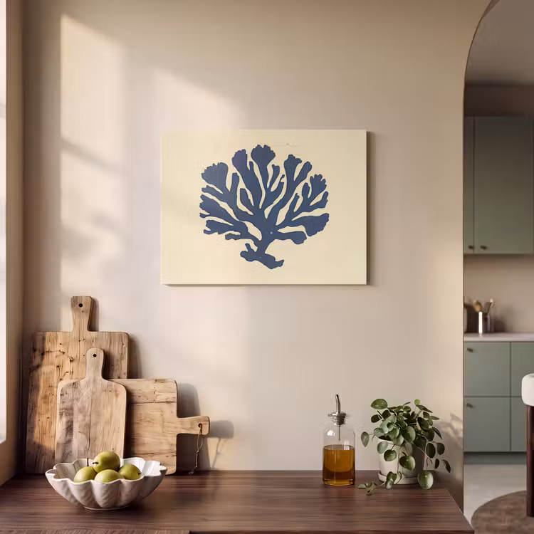 Acoustic Felt - Blue coral - Branching - Beige — 3
