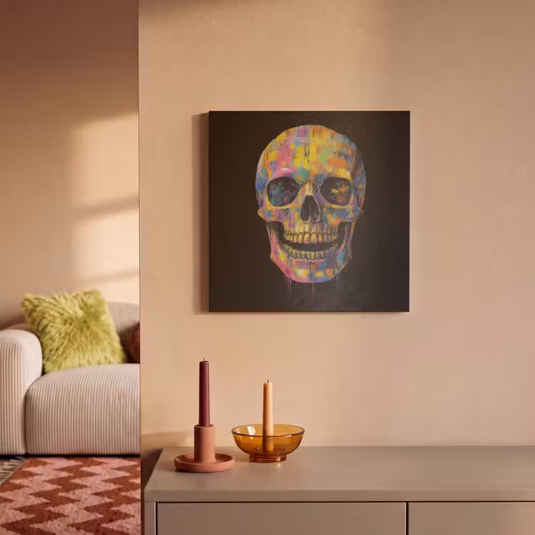 Acoustic Felt - Brush strokes - Skull - Colorful - Abstract — 2