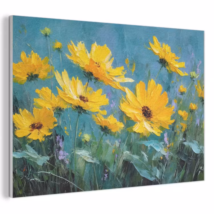 Acoustic Felt - Brush strokes - Flowers - Bright yellow - Abstract — 1
