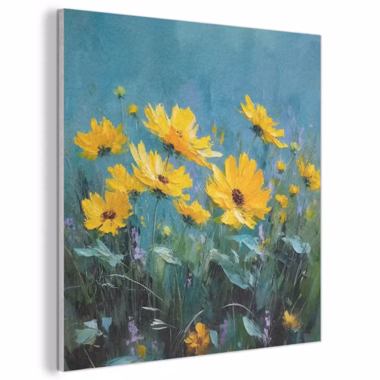 Acoustic Felt - Brush strokes - Flowers - Bright yellow - Abstract — 1