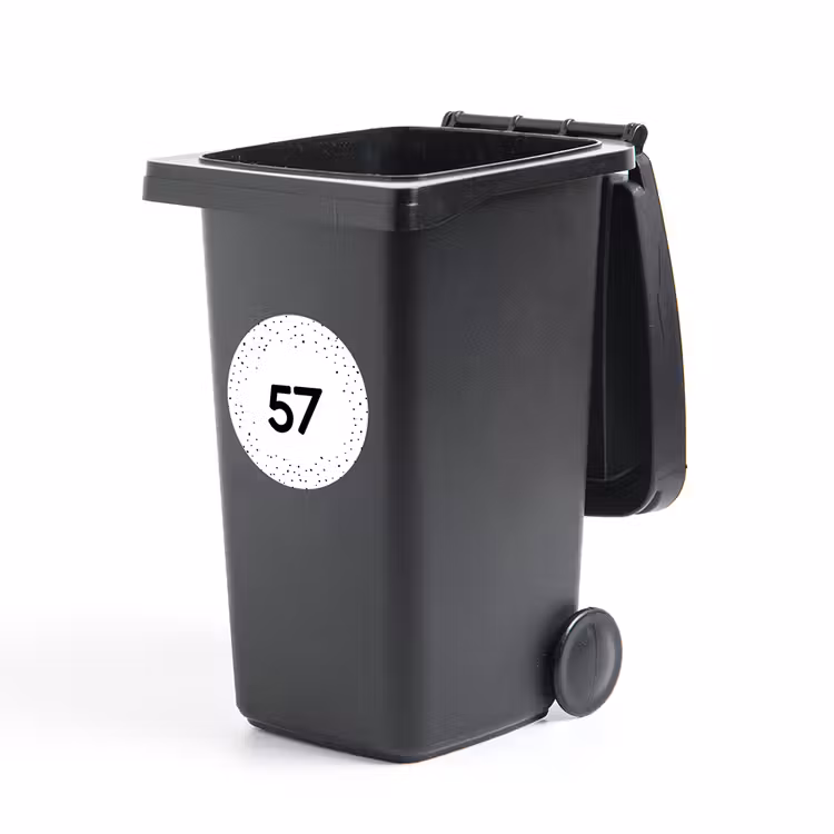 Round House Number Container Sticker — 1