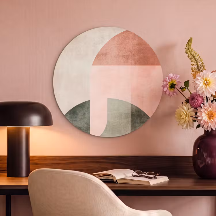 Acoustic painting round - Circle - Abstract - Pink — 2