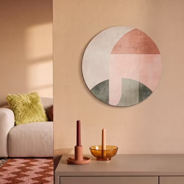 Acoustic painting round - Circle - Abstract - Pink — 3