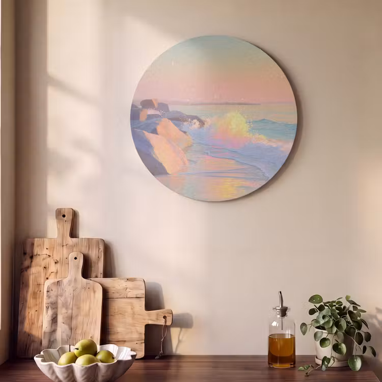 Acoustic painting round - Summer light - Beach - Sparkling accents — 4