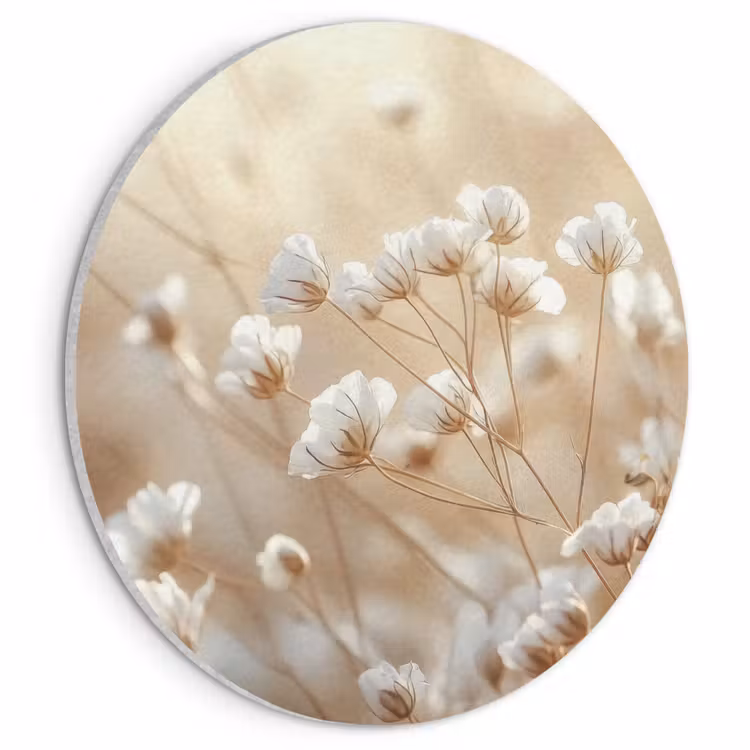 Acoustic painting round - Wild - Flowers - White — 1