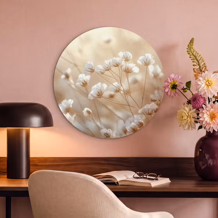Acoustic painting round - Wild - Flowers - White — 2