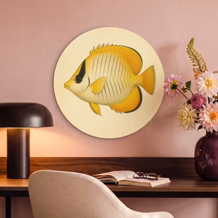 Acoustic painting round - Oval - Fish - Yellow - Scales — 2