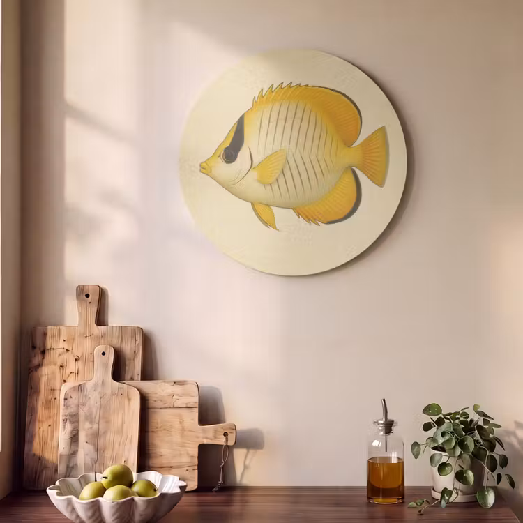 Acoustic painting round - Oval - Fish - Yellow - Scales — 4