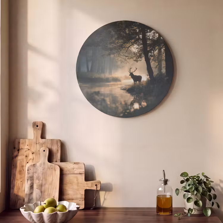Acoustic painting round - Deer - Forest Brook - Mystical — 4