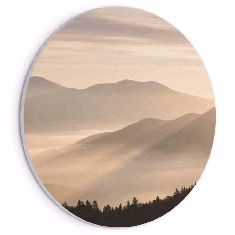 Acoustic painting round - Mountains - Fog - Sunbeams — 1