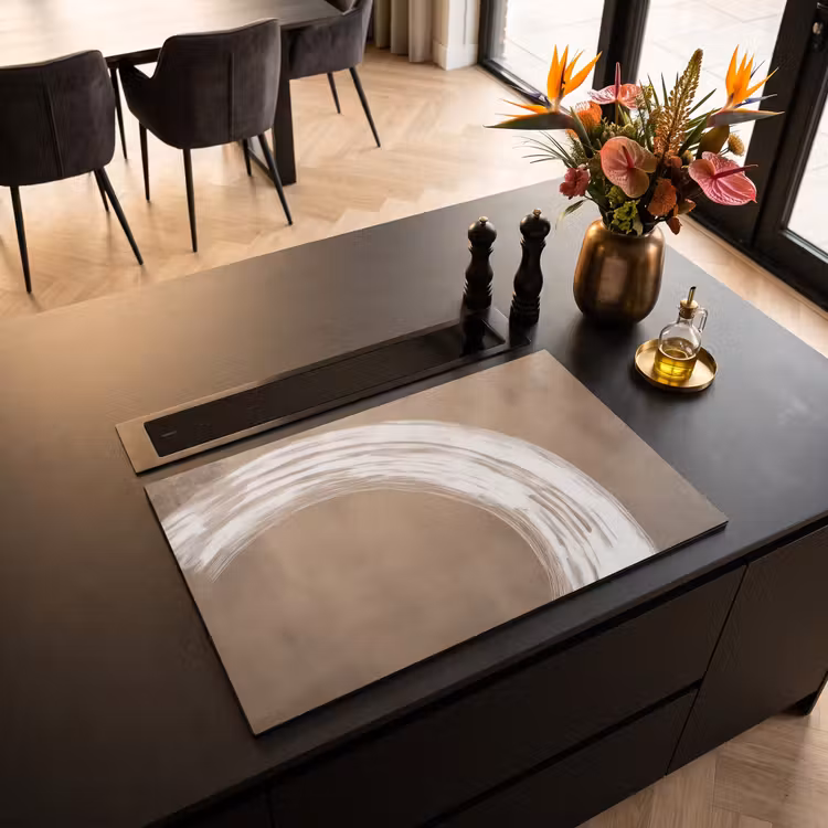 Induction Hob Cover - Paint - Brown - Japandi — 2