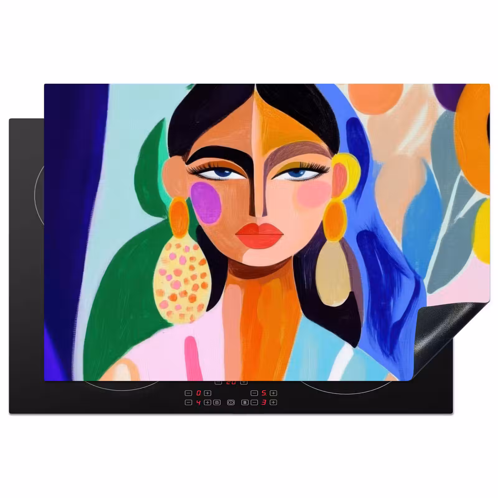Induction Hob Cover - Portrait - Woman - Modern — 1