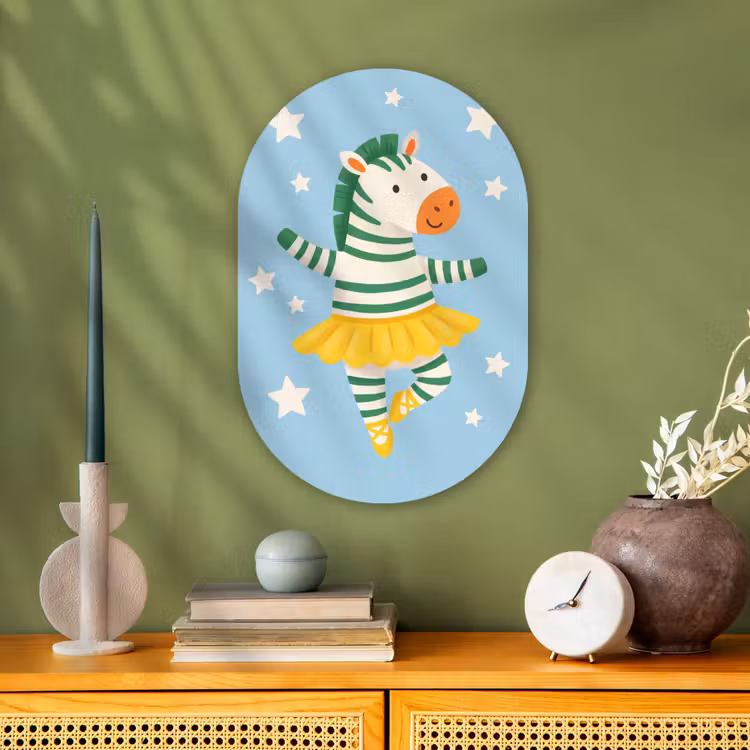 Oval - Plastic - Animals - Dance - Illustration - Children's Room - Stars — 2