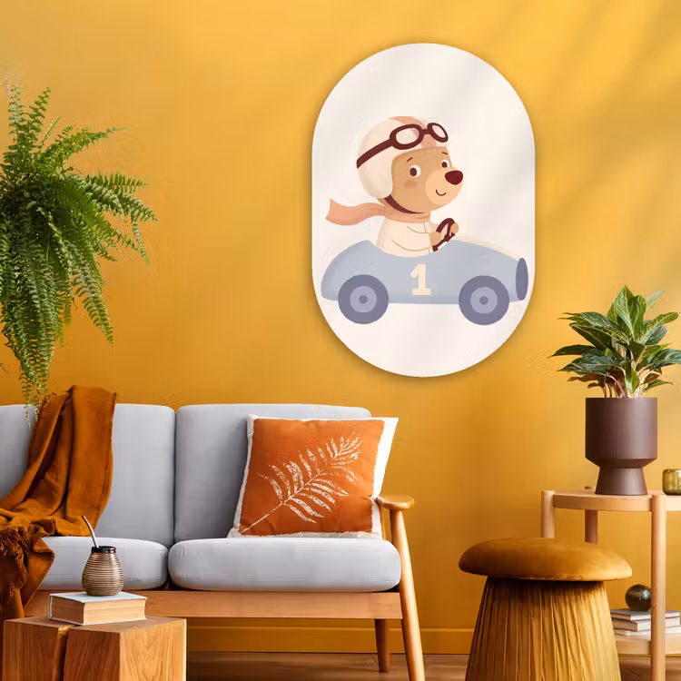 Oval - Glass - Bear - Car - Children's Room - Cartoon - Playful — 3
