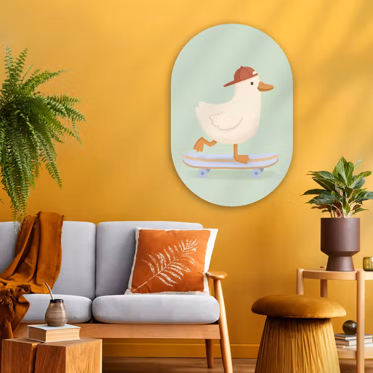 Oval - Glass - Bird - Skateboard - Animals - Cartoon - Playful — 3