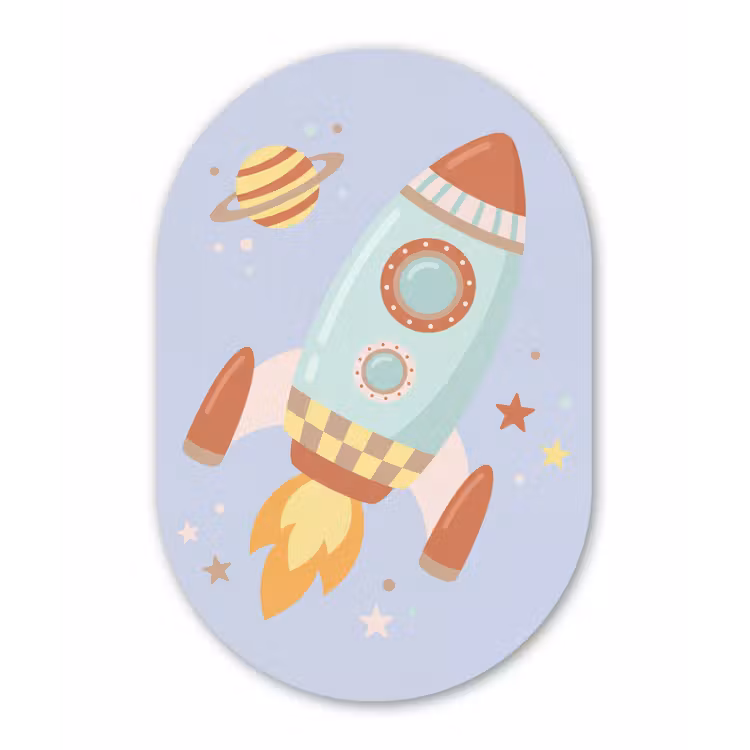 Oval - Glass - Rocket - Space - Planet - Illustration — 1