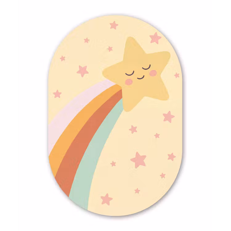 Oval - Glass - Star - Rainbow - Night - Illustration - Pastel — 1