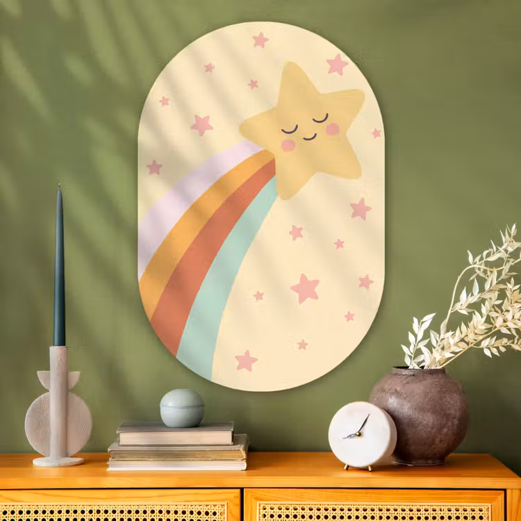 Oval - Glass - Star - Rainbow - Night - Illustration - Pastel — 2