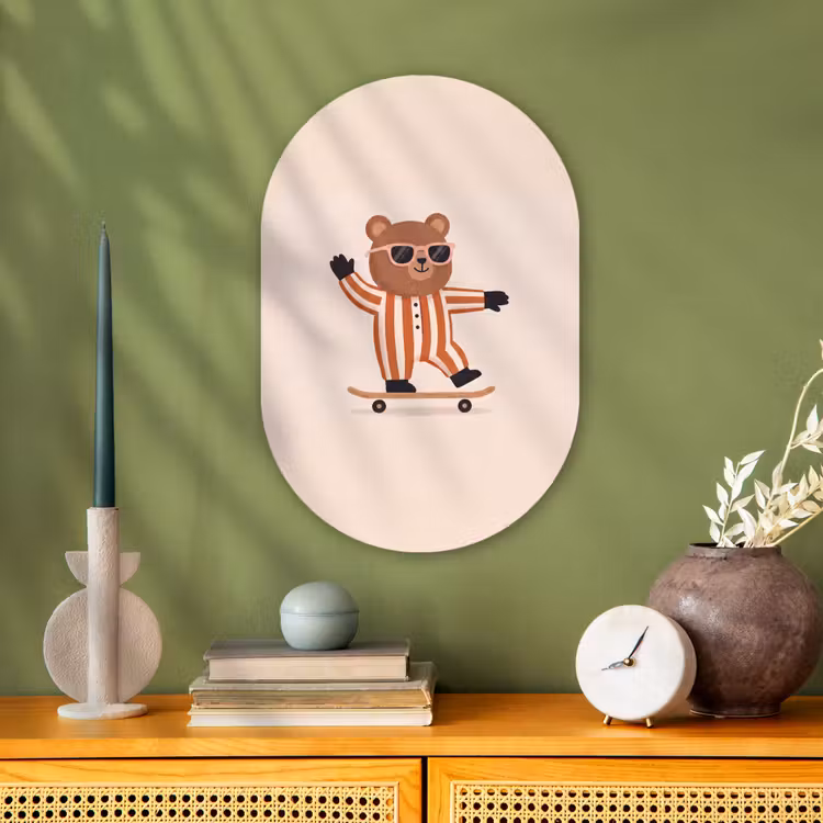 Oval - Plastic - Animals - Skateboard - Game - Cartoon - Pink — 2
