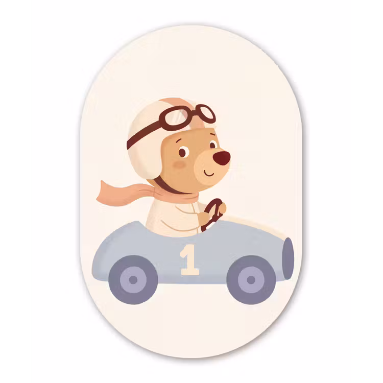Oval - Plastic - Bear - Car - Children's Room - Cartoon - Playful — 3