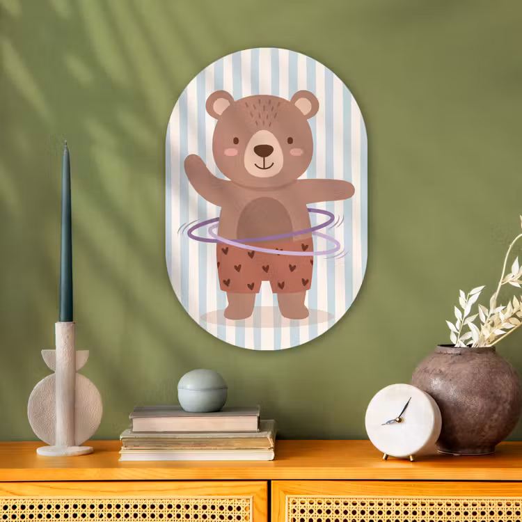 Oval - Plastic - Bear - Hoop - Children's Room - Illustration - Brown — 2