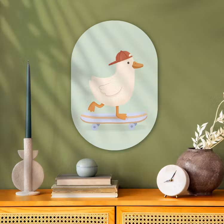 Oval - Plastic - Bird - Skateboard - Animals - Cartoon - Playful — 2