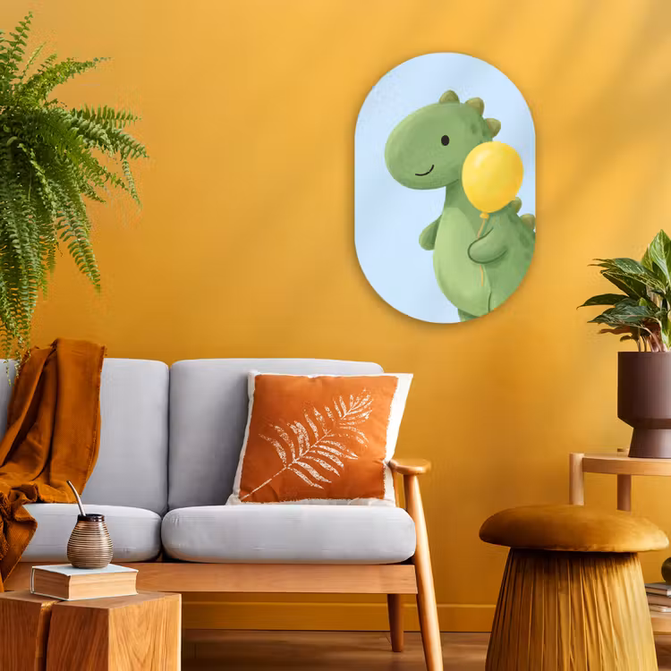 Oval - Plastic - Dinosaur - Balloon - Children's Room - Illustration - Green — 2